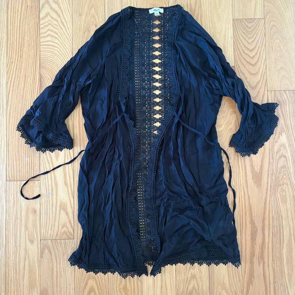 Black Lace Kimono coverup